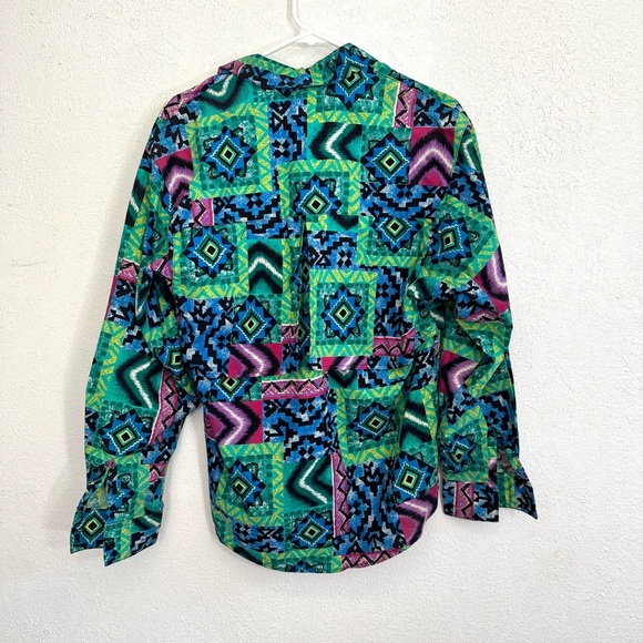 Vintage Frontier Series Aztec Western Button Front Shirt Size Large - Picture 7 of 7